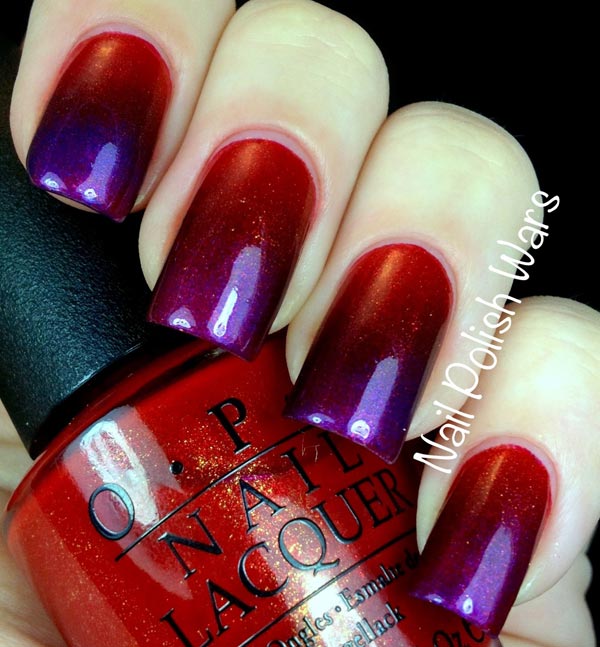 red purple gradient nails