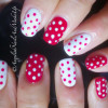 red white polka dots cute nails