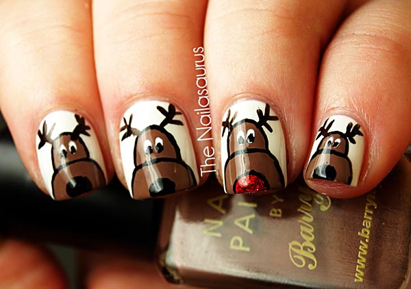 reindeer christmas nails