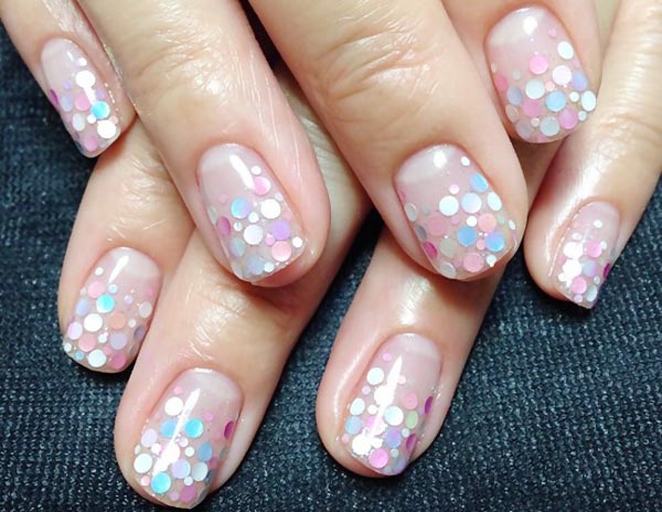 sequined confetti nails