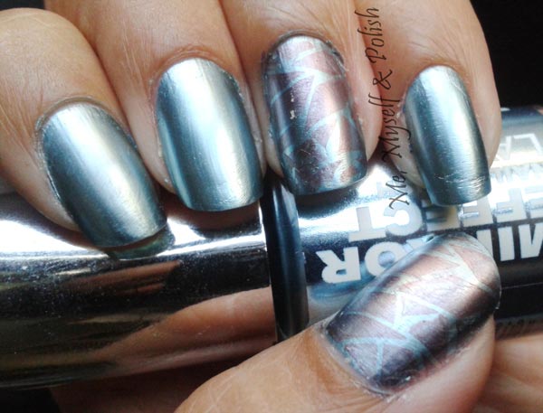 silver mirror metallic stamped nails