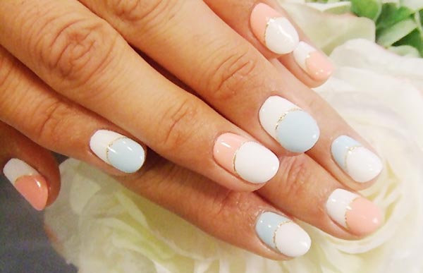 soft pastels glitter moon french nails