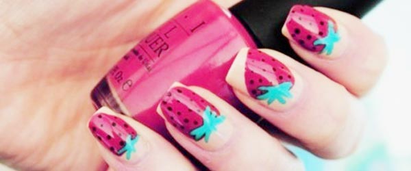 strawberry spring summer nails
