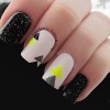 triangle accent nails black glitter artistic nails