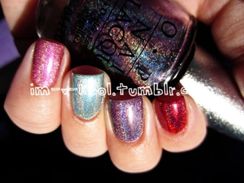 various colors shimmer nails