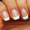 wedding manicure holo glitter french nails