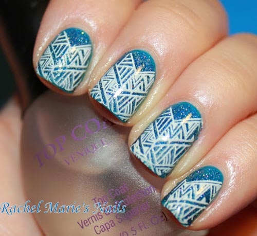 white tribals blue nails