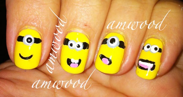 despicable me minions yellow nails