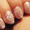 zebra leopard stamped shimmer nails